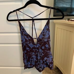 Low cut, floral print party tank